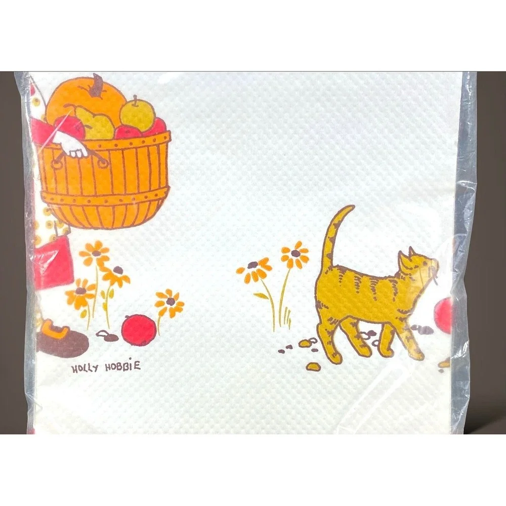 Holly Hobbie Tablecover American Greetings Crepe Paper 1970s Made in USA 54 x 96